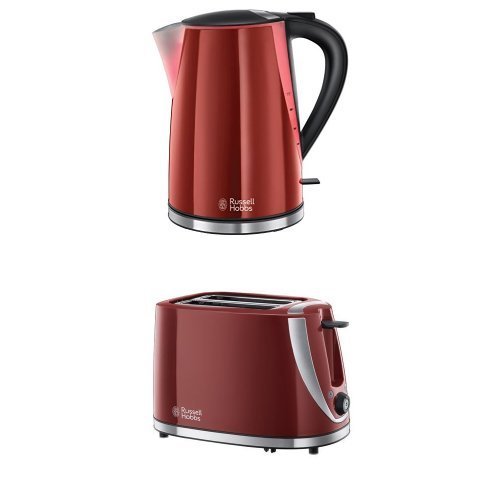 Russell Hobbs Electric 21401 21411 Mode Kitchen Red Kettle And Toaster